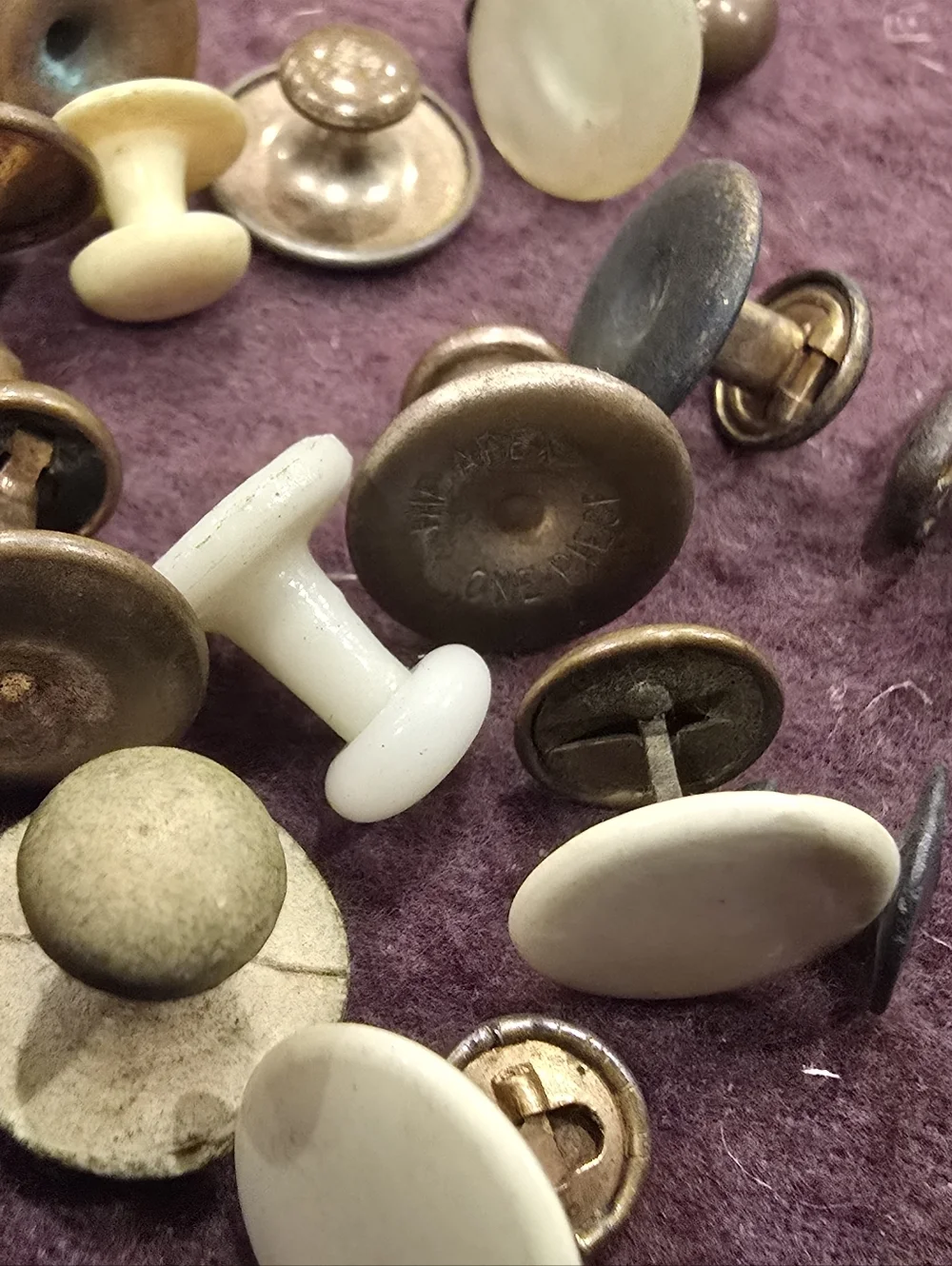 Antique Vtg Collar Cuff Stud Buttons Lot Mother Pearl Mop Over 70 PCs Sets Too